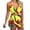 Yellow, variant on Jumpsuit for Women Leaf And Stripe Printed Sling Short Jumpsuit With Belt