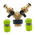 thumbnail image 2 of Divisor de manguera de jardín, conector de latón de 2 vías, premium, profesional, reemplaza robusto adaptador de manguera de jardín en forma de Y,, 2 of 8
