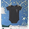 thumbnail image 3 of Shop4Ever Jesus Cross Cursive Script Pocket Size Baby's Bodysuit Infant Cotton Romper 12 Months Black, 3 of 5