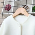thumbnail image 4 of AINIYS Little Girls Crewneck Cardigan Sweaters Long Sleeve Kids Solid Button Knit Tops Outwear with Pocket White 11 Years, 4 of 9