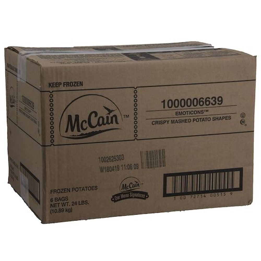 McCain Emoticons Crispy Mashed Potato, 4 Pound -- 6 per case