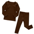 thumbnail image 2 of Elowel Pajama Set for Women and Men 2 Pack 100% Cotton Adult PJs Brown Size L, 2 of 7