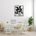 thumbnail image 2 of Contemporary Black Ink Strokes Abstract Graphic Art Luster Gray Framed Art Print Wall Art, 2 of 6