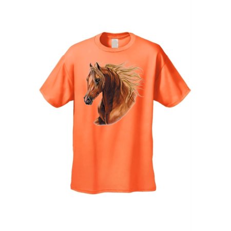 Men's/Unisex T Shirt Golden Hair Brown Horse Short Sleeve (Best Henna For Gray Hair)