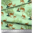 thumbnail image 3 of Soimoi Poly Georgette Fabric Tree & Kangaroo Animal Decor Fabric Printed Yard 52 Inch Wide, 3 of 3