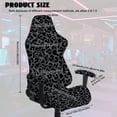 thumbnail image 2 of SCRAWLGOD Leopard Print Gray Black 4 PCS Gaming Chair Covers Stretchable Computer Chair Cover with Armrest Slipcovers Anti-Slip Universal Rotating Armchair Covers, 2 of 7