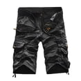 thumbnail image 2 of Pantalones cortos casuales de verano para hombre, pantalones cortos hasta la rodilla con múltiples bolsillos para hombre, pantalones cortos tipo capri para playa, 2 of 5
