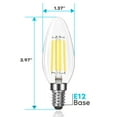 thumbnail image 5 of Luxrite 7W Candelabra LED Light Bulbs 100 Watt Equivalent 5000K Bright White 800 Lumens B11 Dimmable Damp Rated E12 6-Pack, 5 of 7