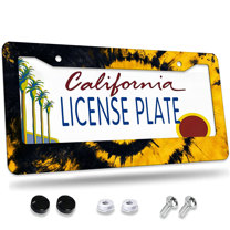 1 Pcs Spiral Pattern License Plate Frame, License Plate Cover for Car Decorative Parts, Aluminum License Plate Bracket Holder Rust-Proof Weather-Proof for US Standard Car