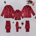 thumbnail image 2 of MEZZALL Men Satin Silk Button Down Pajama Sets Solid Color 2 Piece Sleepwear Loungewear Long Sleeve Lapel Shirts With Pants Family Matching Nightwear, 2 of 6