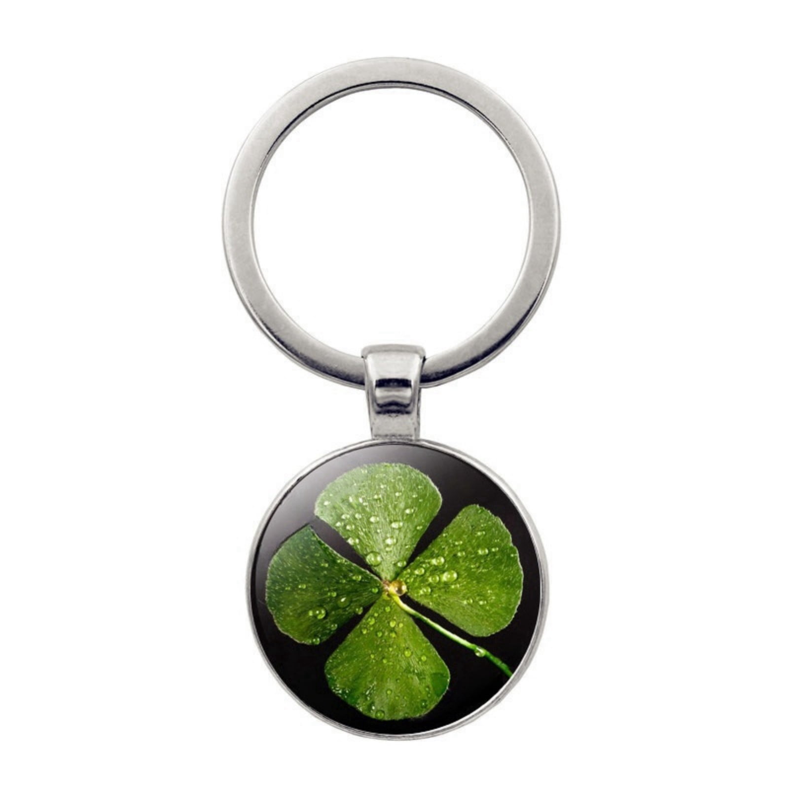 12PCS Lucky Clover Keychain Crystal Glass Pendant Accessories Graduation Gift Key Ring