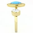 thumbnail image 4 of Womens Ring Semi-Precious Turquoise Stainless Steel, 4 of 6