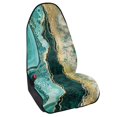 thumbnail image 2 of FUIALDOLG Teal Gold Agate Waterproof Car Seat Cover, Breathable Microfiber Front Cover, Non Slip for Cars Trucks and Driver Seats, 2 of 7