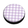 thumbnail image 3 of Gaeub Purple Checkboard 14-17in Tire Cover, Spare Tire Cover, for Camper Caravan, Trailer, Car, Truck, SUV, Jeep - 15 inch, 3 of 9