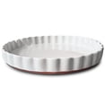 thumbnail image 1 of Mora Ceramic Tart Pan 95 Inch Large Porcelain Baking Dish for Tarts Quiche Pie Flan etc Fluted Ruffled Edge Oven Microwave Freezer and Dishwasher safe Great Gift For Bakers Vanilla White, 1 of 1