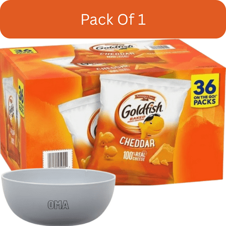 Pepperidge Farm Goldfish Cheddar Cheese Crackers, 1.25 oz., 36 Count with white bowl by OMA