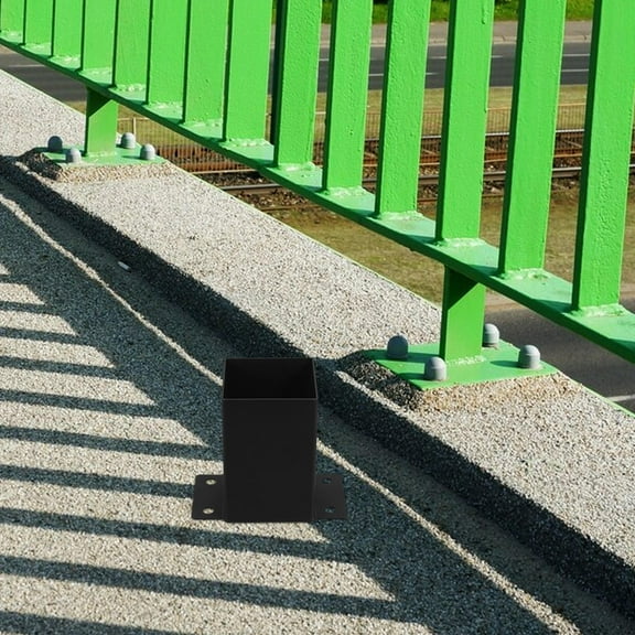Clispeed 1Set Versatile Heavy Duty Black Deck Post Anchors Metal Support Brackets for Outdoor Structures