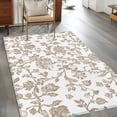 thumbnail image 4 of 2.7x5 Area Rugs, Khaki Flower Non-Skid Rubber Backing Large Rectangle Rugs - Living Room Bedroom Home Office, Vintage Farmhouse Boho Leaf Spring Plant Indoor Floor Mat Carpets Washable Rug, 4 of 9