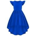 thumbnail image 3 of Ulitacool Kid Girl Dress 7-8 Years Summer Flapper Sleeve High And Low Formal Dress Fly Skirt Swing Dress Cute Daily Wear Bu2, 3 of 3
