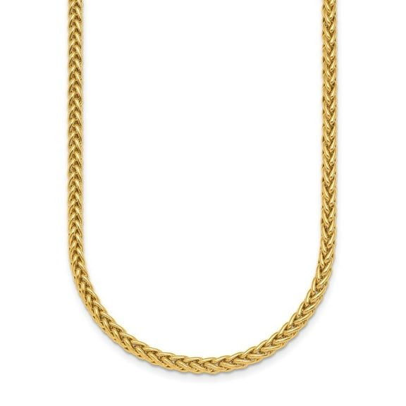 Diamond2Deal 18K Yellow Gold Polished 3.1mm Wheat Necklace for Women 16"