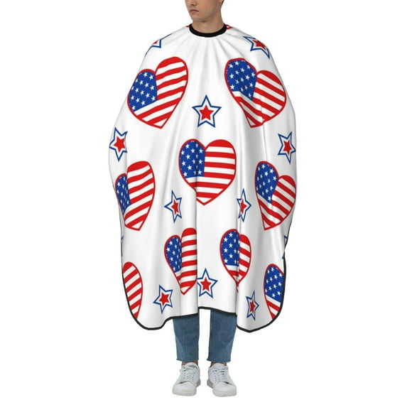 ZICANCN Hair Cutting Cape for Adults, American Ornament Patriotic Star Cape Salon Barber Cape for Hair Stylist Shampoo Capes Waterproof, 55x66 Inches