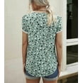 thumbnail image 6 of Ichuanyi Allover Print Petal Sleeve Blouse for Women Juniors Summer Wave Point Short Sleeve Tees T-Shirt Casual Round Neck Tops, 6 of 8