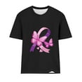 thumbnail image 3 of CLOISE Breast Cancer Shirts for Women Short Sleeve Round Neck T Shirts Butterfly Ribbon Pink Breast Cancer Survivor Gifts Blouses Trendy Loose Tops Cancer Support Fall Clothes Black XL, 3 of 3