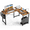 Rustic Brown, variant on L Shaped office Computer Desk Corner Workstation with Side Storage Bag and CPU Stand Shelf, 49 Inch, Rustic Brown