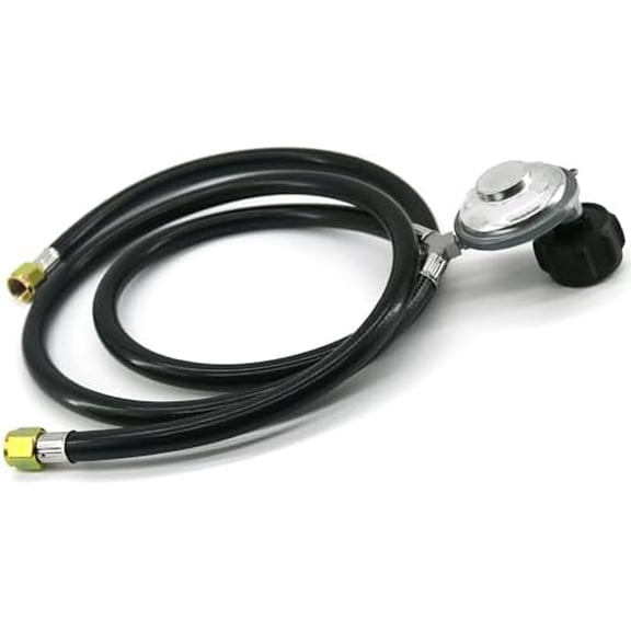 4 Feet Low-Pressure Propane Regulator Kit with Y-Splitter and Dual Hose for Type 1 QCC1 Tanks, Ideal for LP Gas Grills and Propane Appliances$$Garden & Patio