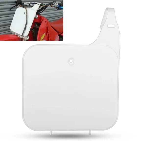 MATI Front Number Plate for Honda Motorcycle CR125R CR250R CR500R XR200R,Plastic White