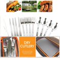 thumbnail image 1 of ziyahi 14Pcs/Set Stainless Steel Cutlery Set Outdoor Portable Tableware with Bag, 1 of 8