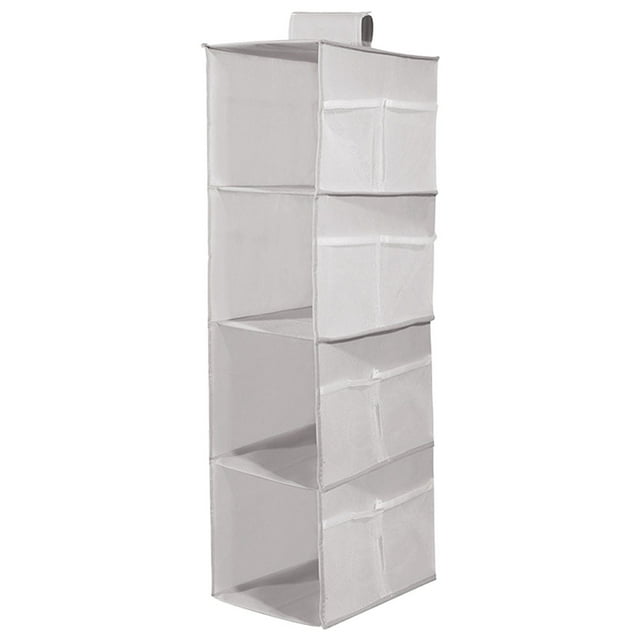 Foldable Hanging Closet Organizer Clothes Shelves Big Capacity Gray