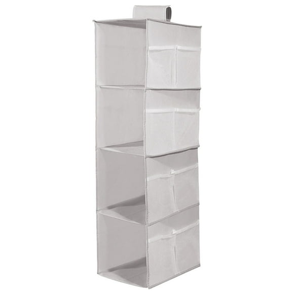 Foldable Hanging Closet Organizer Clothes Shelves Big Capacity Gray