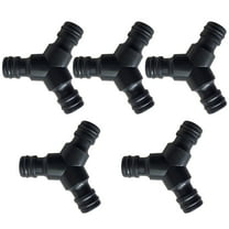 HORIALENCE 5Pcs Black ABS Three Ways Y Shape Water Pipe Quick Connector for Garden Hose Fittings 1.6in