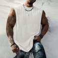 thumbnail image 2 of Men's Summer Fitness Tank Top Broad Shoulder Loose Fit Breathable Workout Running Gym Vest Men's Tops T-Shirt Casual Crew Neck Loose, 2 of 5