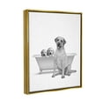 thumbnail image 3 of Stupell Industries Dog Family Bathroom Animals Animals & Insects Painting Gold Floater Framed Art Print Wall Art, 3 of 6