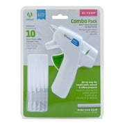 AdTech Combo Pack High Temp Mini Hot Glue Gun with Glue Sticks, White, 1 Glue Gun with 10 Mini Glue Sticks