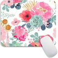 thumbnail image 1 of Square Mouse Pad Pink Flower and Succulents,Personalized Premium-Textured Custom Mouse Mat Design,Washable Mousepad Lycra Cloth,Non-Slip Rubber Base Computer Mouse Pads for Wireless Mouse, 1 of 5