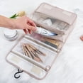 thumbnail image 4 of Bolsa de viaje portátil para guardar maquillaje, bolsa de lavado con compartimentos de gran capacidad, bolsa de lavado impermeable, 4 of 6