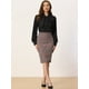 thumbnail image 4 of Falda de tweed a cuadros para mujer, cintura alta, dividida, informal, para oficina, faldas cruzadas borgoña XL, 4 of 6