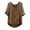 Brown, variant on RYRJJ Summer Tops for Women Short Sleeve V Neck Cotton Linen Tunic Loose T Shirts Plus Size Casual Dressy Blouse(Brown,XXL)