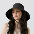 thumbnail image 3 of HNMKIU Unisex Adjustable Drawstring Bucket Hat for Outdoor Summer Activities Lightweight Breathable Sun Comfort Black,One Size, 3 of 4