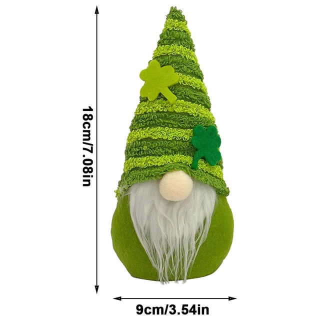 Riforla St. Patrick's Day Decoration Green Doll Rudolph Ornament Doll A