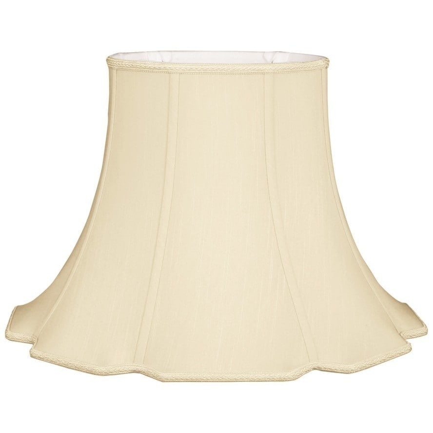 Royal Designs Scalloped Oval Bell Designer Lamp Shade, Beige, (8.5 x 6.5) x (16 x 12.5) x 11