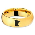 thumbnail image 2 of Tungsten Minnesota North Star State Band Ring 7mm Men Women Comfort Fit 18k Yellow Gold Dome Polished, 2 of 4
