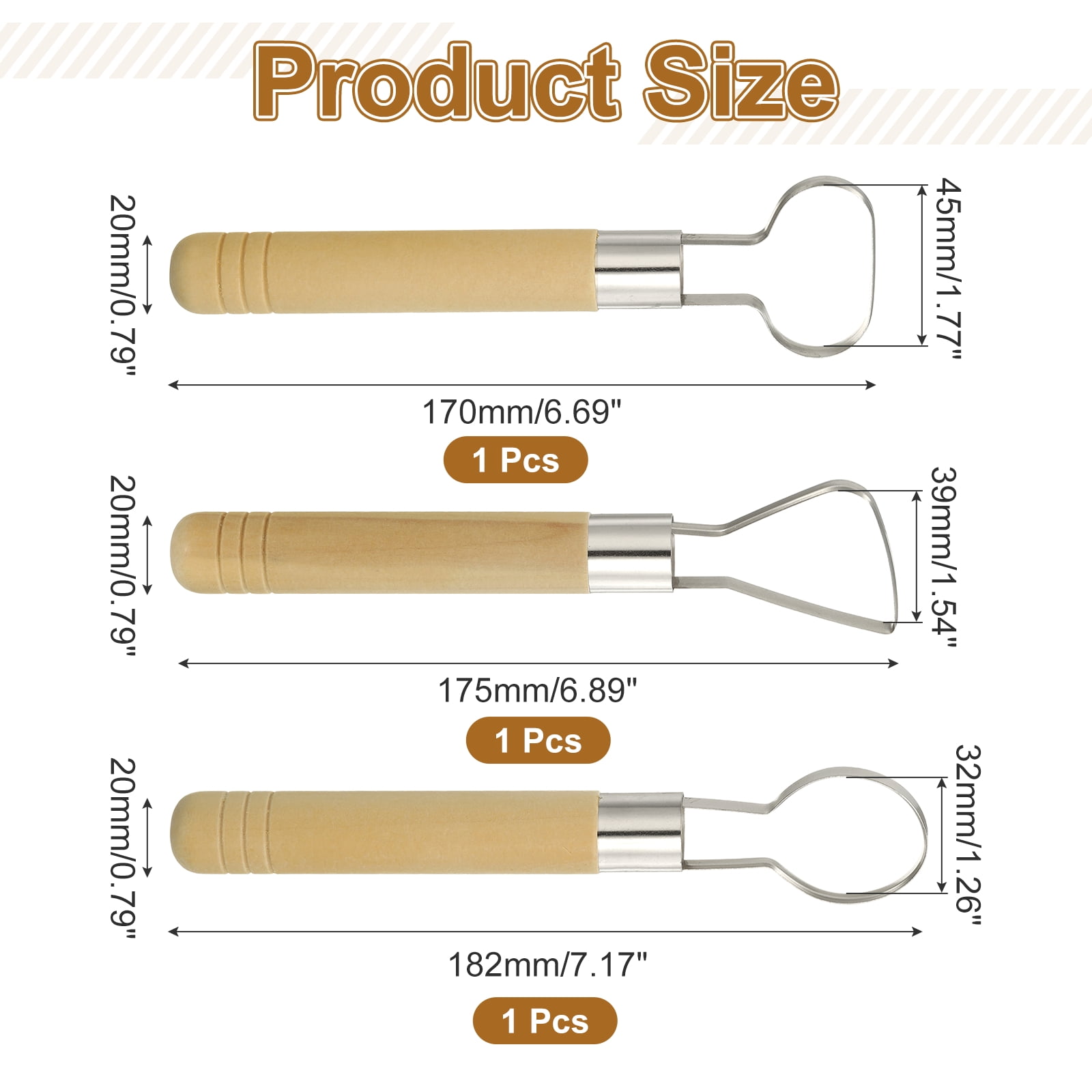 Uxcell 1Set Pottery Handle Making Tool, Pottery Cup Handle Shape Sculpture Scraper Clay Carving Trimming Clay Extruder Tool for Cup Making Ceramic Craft (3 Style)