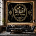 thumbnail image 6 of Mountainscape with Pine Trees and Crescent Moon, Adventurous Folk Art for Outdoor Enthusiasts, Nature Inspired Home Decor, Housewarming Gift Tapestry Wall Hanging for Bedroom and Living Room, 6 of 7