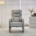 thumbnail image 3 of Nursery Rocking Chair, Modern Teddy Upholstered High Wingback Armchair Lounge Chair with Adjustable Footrest, Comfy Single Sofa Chair for Living Room, Light Gray, 3 of 7