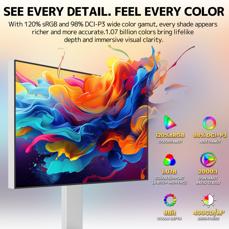CRUA 27 Inch 4K UHD IPS Monitor with Built-in Speakers photo 3