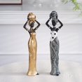 thumbnail image 1 of Figura decorativa retro negra, escultura de resina, artesanía, modelo para decoración de sala de estar, 1 of 4